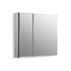 Kohler Aluminum Two Door Medicine Cabinet with Mirrored Door, 30 x 26" - MadeInUSA