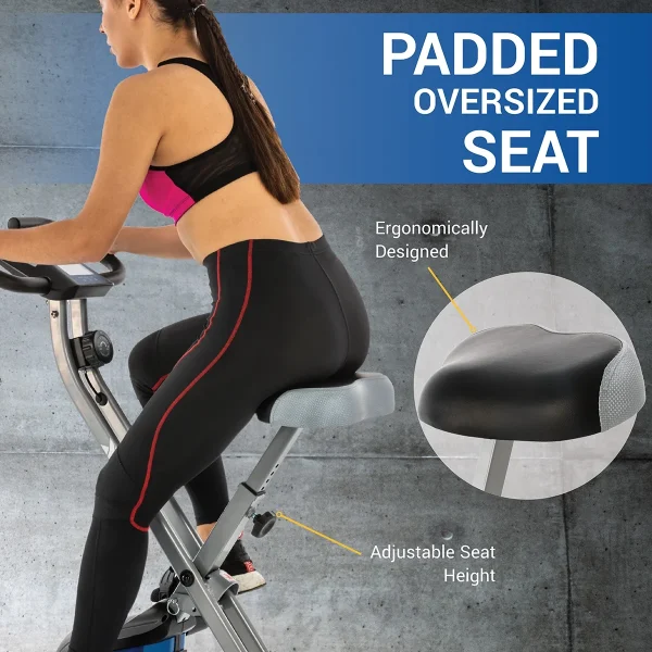 XTERRA Fitness FB160 Compact Folding Stationary Bike with Heart Rate Sensors and Large Padded Seat - MadeInUSA - Image 4