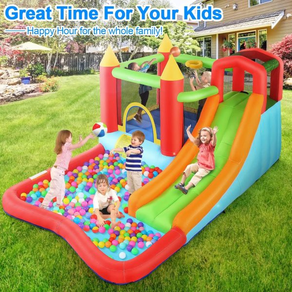 HYPOAI Bounce House,Inflatable Bounce Castle with Blower for Kids 3-12,Outdoor/Indoor Bouncy House Water Park for Backyard with Splash Slide - MadeInUSA - Image 8