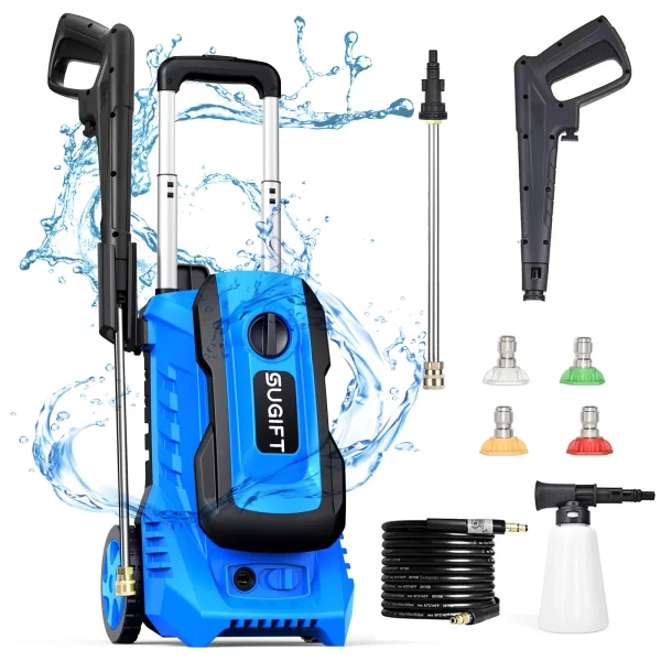 SUGIFT Electric Pressure Washer 14.5-Amp 3300PSI Max 2 GPM Max - MadeInUSA - Image 9