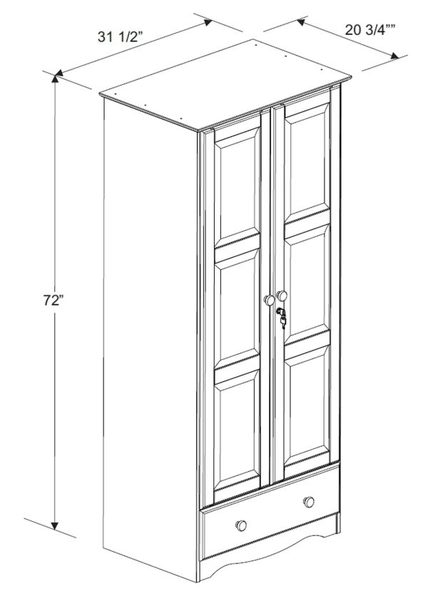 Palace Imports 5643 Flexible Mocha Solid Wood Wardrobe - MadeInUSA - Image 9