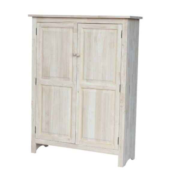 International Concepts 51 in. H Solid Wood Pantry in Unfinished Wood - MadeInUSA - Image 4
