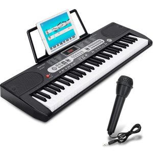 SKONYON 61 Key Portable Electric Piano Keyboard with Microphone - MadeInUSA