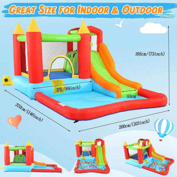 HYPOAI Bounce House,Inflatable Bounce Castle with Blower for Kids 3-12,Outdoor/Indoor Bouncy House Water Park for Backyard with Splash Slide - MadeInUSA - Image 6