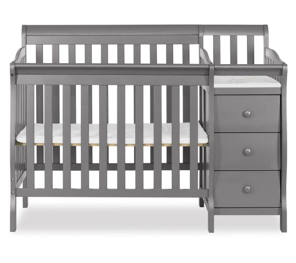 Dream On Me Jayden 4 in 1 Mini Convertible Crib and Changer Storm Grey - MadeInUSA - Image 6