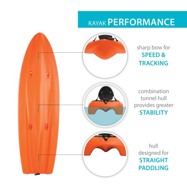 Lifetime Hydros 8'5" Sit-On-Top Kayak (Paddle Orange - MadeInUSA - Image 7