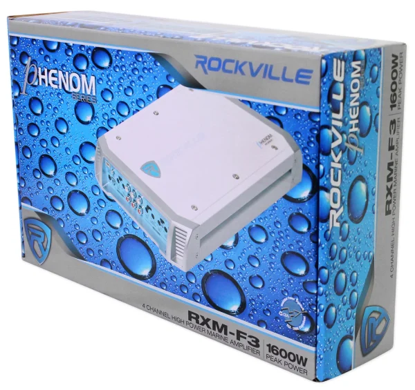Rockville RXM-F3 1600 Watt Marine/Boat 4 Channel Amplifier Amp+PA Microphone - MadeInUSA - Image 9