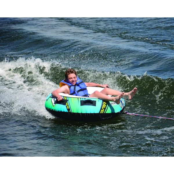 Blade 54 Inch 1 Rider Inflatable Boat Towable Water Ski Tube w/ 4 Handles, Blue - MadeInUSA - Image 5