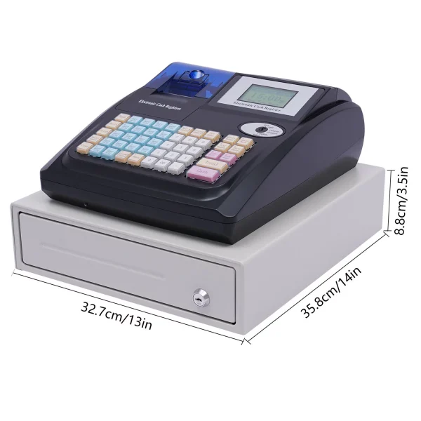 YIYIBYUS Cash Register Electronic POS System Cash Register with Drawer 48-Keys Electronic Cash Register for Small Business - MadeInUSA - Image 7