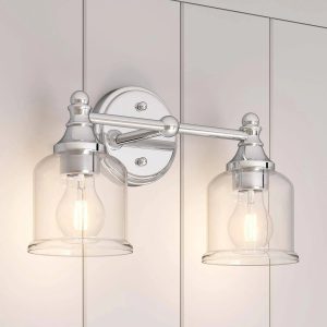 Signature Hardware Hesby 15 in. 2-Light Polished Chrome Vanity Light - MadeInUSA