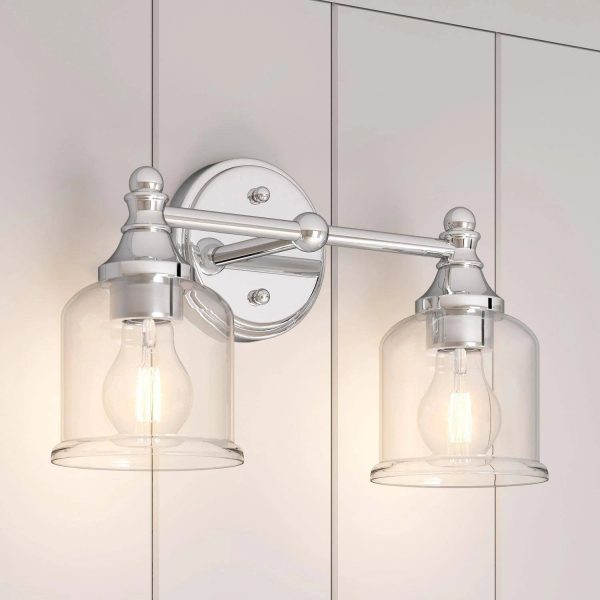 Signature Hardware Hesby 15 in. 2-Light Polished Chrome Vanity Light - MadeInUSA