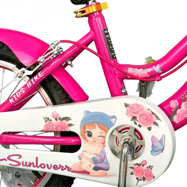 SUNLOVERR Pink Dreams Girls Bike for Toddlers and Kids Ages 4-6 Years Old, 14 Inch Kids Bike with Training Wheels & Basket - MadeInUSA - Image 9