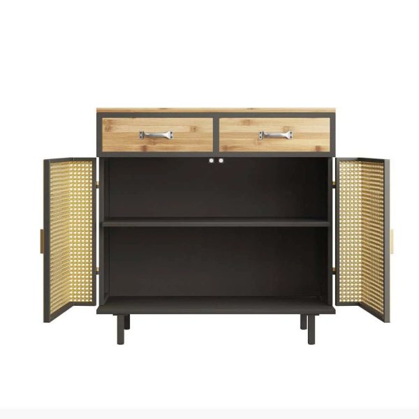Appian Metal Accent Cabinet Everly Quinn Color: Gold - MadeInUSA - Image 2