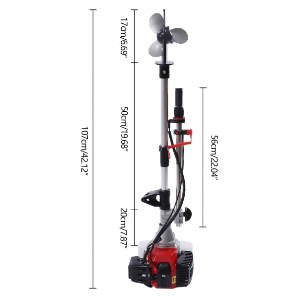 Miumaeov Outboard Boat Engine Motor 2-Stroke HP, 1.7KW Marine Boat Motor 52CC and Manual Pull Start for Inflatable Fishing Boats Yachts Water Sport Tools - MadeInUSA - Image 6