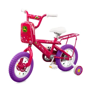 John Deere Tomy 12 In. Girl's Bicycle, Pink - MadeInUSA