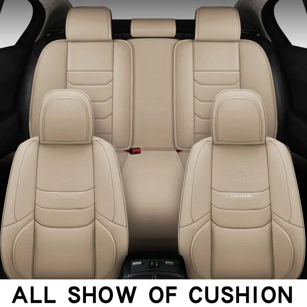 HAITOUR Full Coverage Leather Car Seat Covers Front Pair Universal Fit for Most Cars Sedans Trucks SUVs with Waterproof Leatherette in Automotive XT01 - MadeInUSA - Image 2