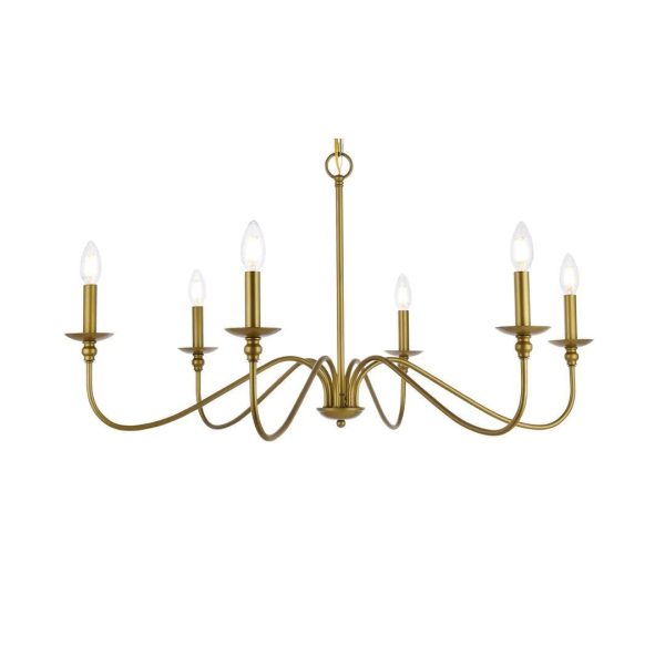 Ableton 6 - Light Candle Style Classic / Traditional Chandelier Birch Lane Finish: Brass, Size: 18" H x 30" W x 30" D - MadeInUSA - Image 4