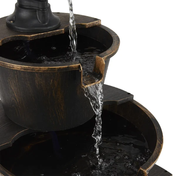 Alpine Corporation 40 Three Tier Pump Outdoor Fountain Decor, Brown - MadeInUSA - Image 10