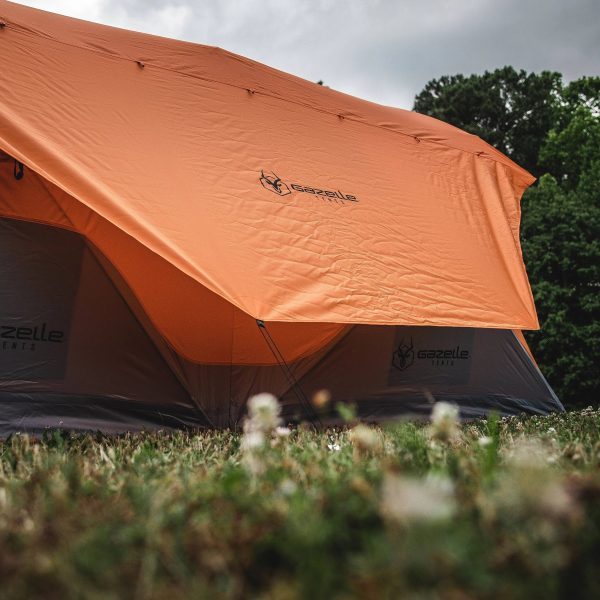 Gazelle T4 Plus 8 Person Portable Pop Up Camping Hub Orange Tent - MadeInUSA - Image 7
