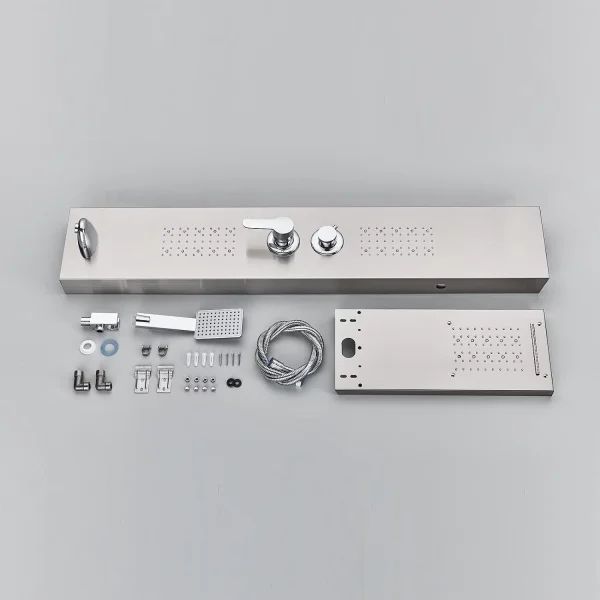 Zovajonia LED Shower Panel Tower System, 6-Functions Stainless Steel Shower Tower Waterfall ShowerheadShower Jets, Rain Shower System Brushed Nickel - MadeInUSA - Image 8