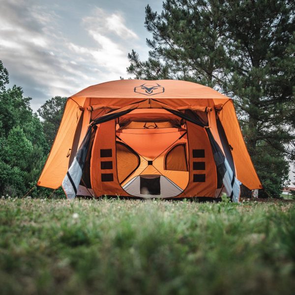 Gazelle T4 Plus 8 Person Portable Pop Up Camping Hub Orange Tent - MadeInUSA - Image 9