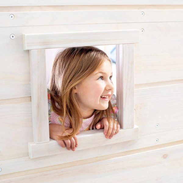Max & Lily Modern Farmhouse Low Loft Bed, Twin Bed Frame for Kids with 1 Drawer, White Wash - MadeInUSA - Image 7