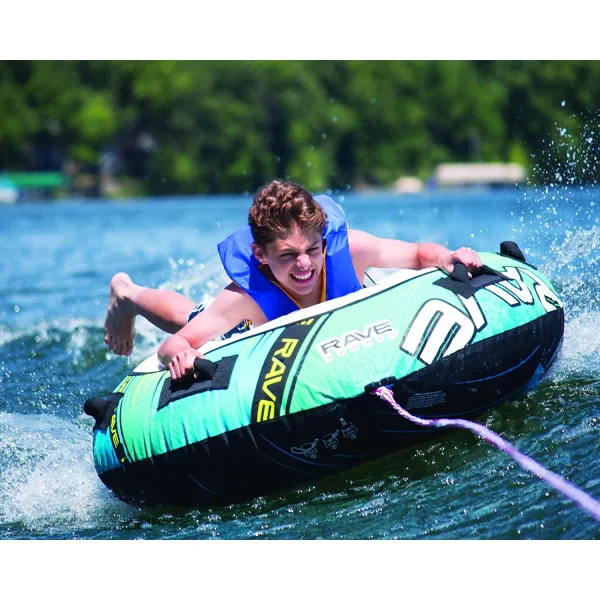 Blade 54 Inch 1 Rider Inflatable Boat Towable Water Ski Tube w/ 4 Handles, Blue - MadeInUSA - Image 4