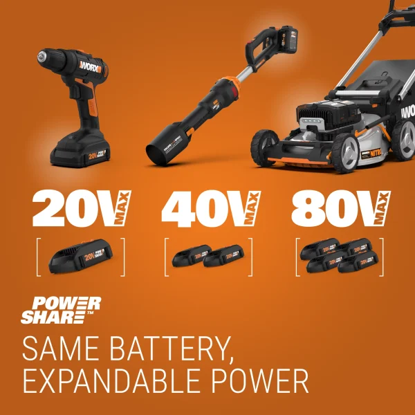 Worx WG349.9 20V Power Share 8" Pole Saw with Auto-Tension (Tool Only) - MadeInUSA - Image 5