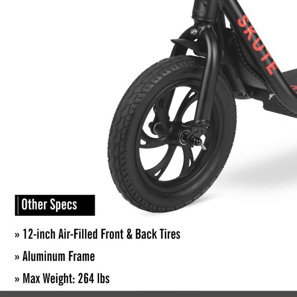 Hyper 36V Skute Commute 12 inch Seated Electric Scooter with Basket, 250W Motor, 13 Years+, Max Speed 15MPH, Size: 36 Volt - MadeInUSA - Image 6