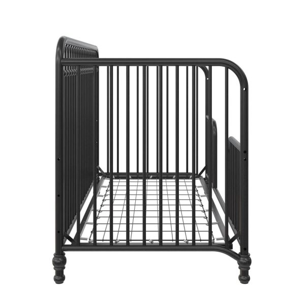 Little Seeds Raven Metal 3-in-1 Convertible Nursery Crib, Black - MadeInUSA - Image 2