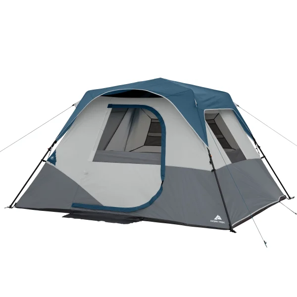 Ozark Trail 10' x 9' 6-Person Instant Cabin Tent with LED Light, 19.38 lbs - MadeInUSA