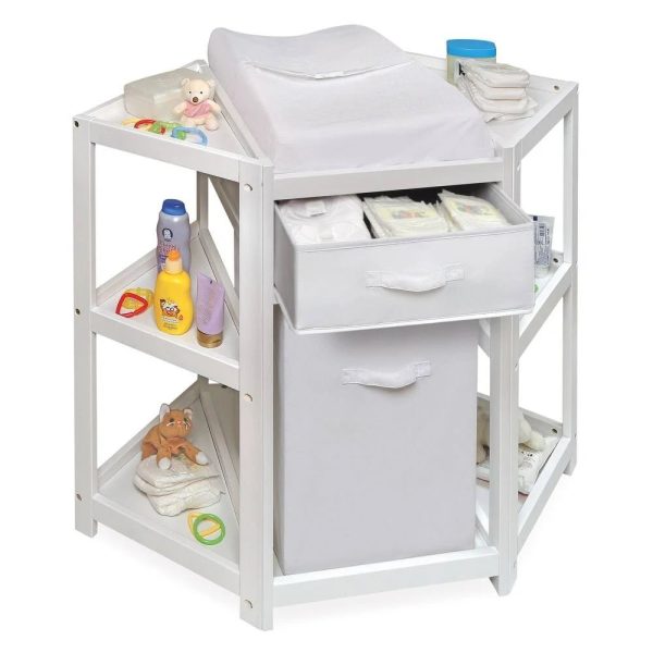 Badger Basket Diaper Corner Baby Changing Table, Gray - MadeInUSA - Image 7