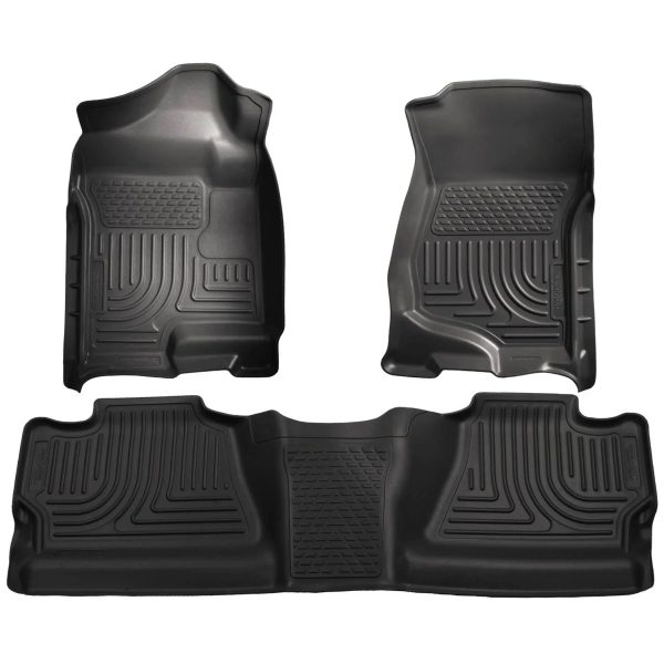Husky Liners 98201 Combo Front & Back Weatherbeater Floor Liners, Black - MadeInUSA