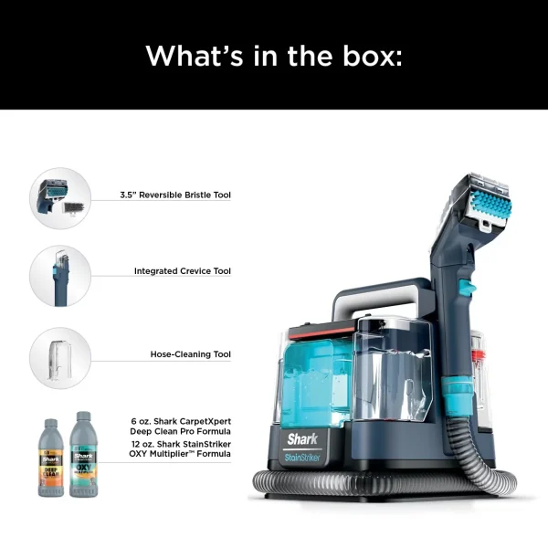 Shark StainStriker Portable Carpet & Upholstery Cleaner, for Use on Carpets, Area Rugs, Couches, Upholstery, Cars & More, Navy, PX200 - MadeInUSA - Image 8