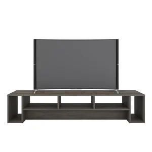 Nexera Rustik TV Stand for TVs up to 80 in., Bark Gray - MadeInUSA