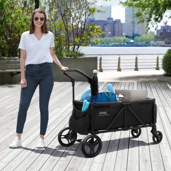 Jeep Evolve Stroller Wagon by Delta Children - Black - MadeInUSA - Image 6