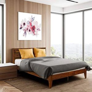 Emery Solid Wood Platform Bed Frame with Headboard Acacia Size: Queen, Color: Caramel - MadeInUSA