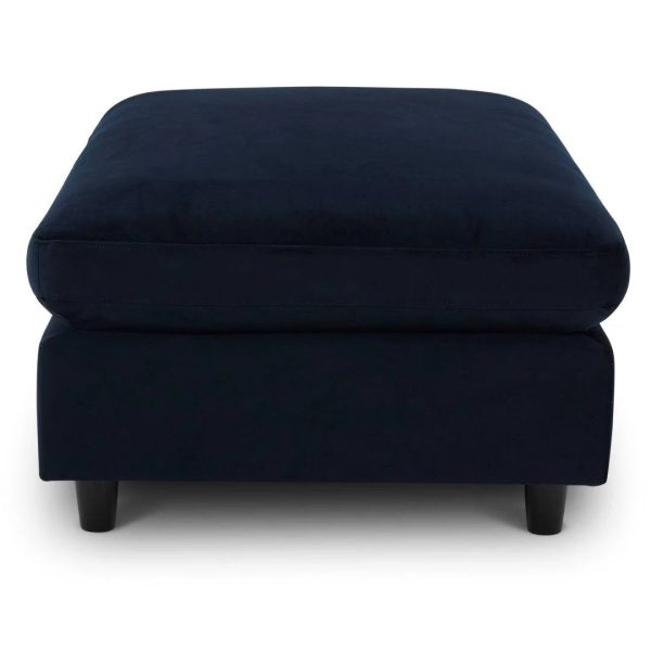 Navy Blue Velvet for the Main Body and 45.3" Wide Rectangular Standard Ottoman Joss in Fleetwood - MadeInUSA - Image 7