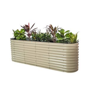 Vego Garden 32" Tall 9-in-1 Modular Metal Raised Garden Bed Kit Pearl White - MadeInUSA