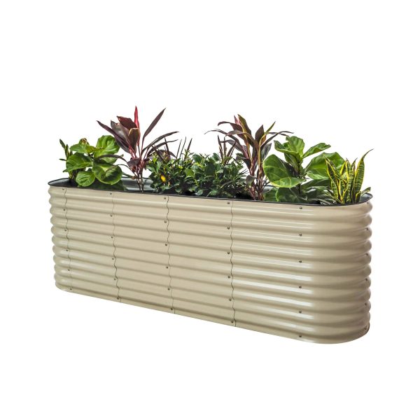 Vego Garden 32" Tall 9-in-1 Modular Metal Raised Garden Bed Kit Pearl White - MadeInUSA