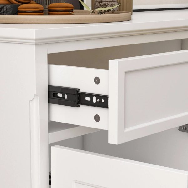 59.1''Sideboard Buffet White Mid-Century Modern Contemporary Lacquered - Black - MadeInUSA - Image 10