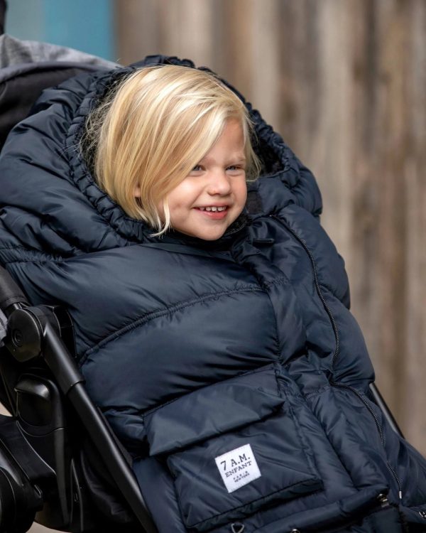 7AM Enfant Blanket 212 Evolution Footmuff - Black Plush - MadeInUSA - Image 3