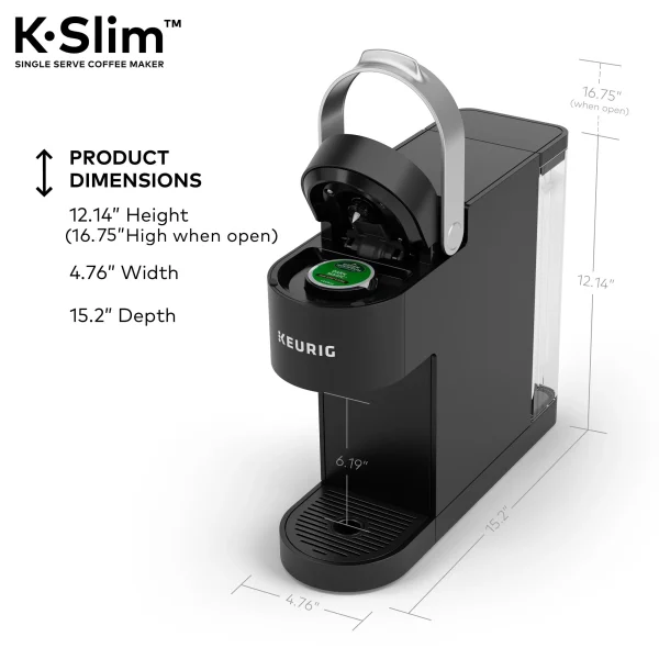 Keurig K- Slim Single Serve K-Cup Pod Coffee Maker, MultiStream Technology, Black - MadeInUSA - Image 6