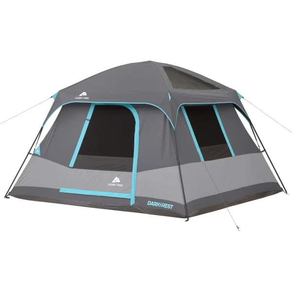 Ozark Trail 10' x 9' 6-Person Dark Rest Cabin Tent w/Skylight Ceiling Panels, 15.4 lbs - MadeInUSA