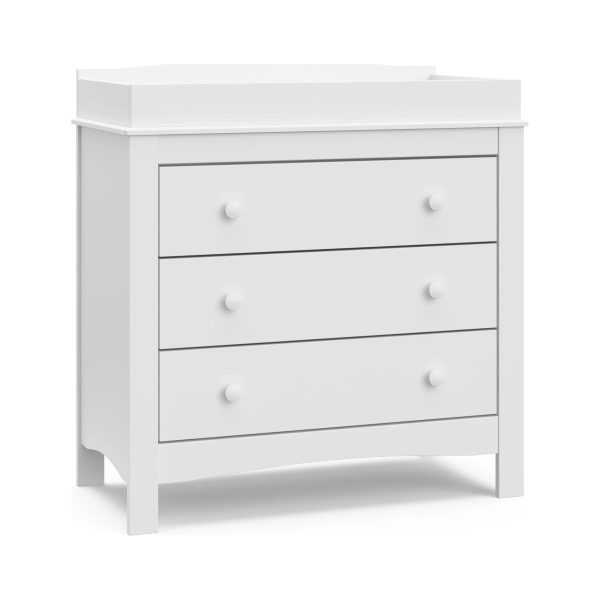 Graco Noah 3-Drawer Chest Dresser with Changing Topper, White - MadeInUSA