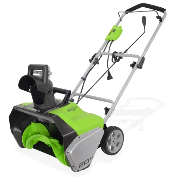 Greenworks 13 Amp 20 in. Corded Electric Snow Thrower, 2600502 - MadeInUSA - Image 2