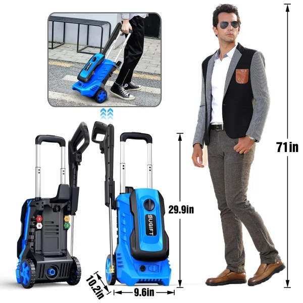 SUGIFT Electric Pressure Washer 14.5-Amp 3300PSI Max 2 GPM Max - MadeInUSA - Image 5