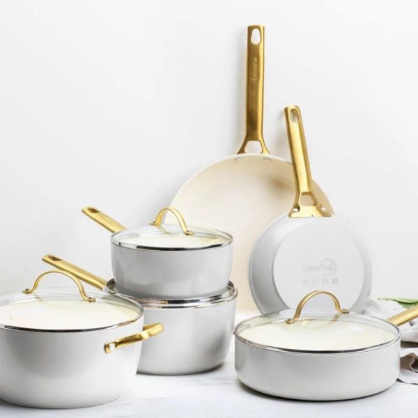 GreenPan Reserve Dove Grey 10-Piece Non-Stick Cookware Set - MadeInUSA - Image 2