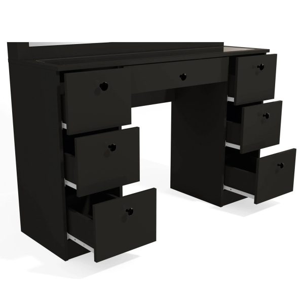 Boahaus Venus Modern Vanity Desk Ser, Black Finish, for Bedroom - MadeInUSA - Image 3