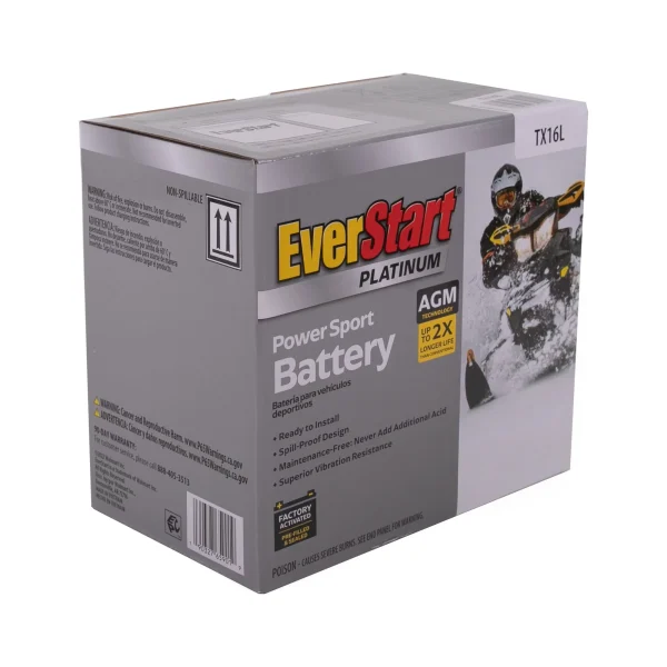 TX16L EverStart AGM Factory Activated Powersport 12 Volt Battery 230 CCA 14 RC - MadeInUSA - Image 4